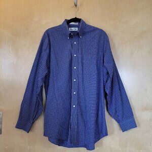 Marshall Fields Dress Shirt Blue Check Size Large